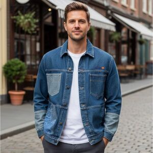 Phat Farm SUG Trucker Jacket Vintage Y2K Denim Graphic Jean Mens Coat Size XL